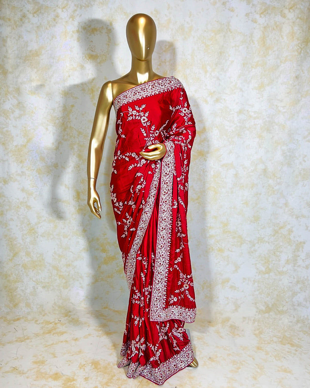 Maroon Saree in Crepe Silk fabric | Kashish India