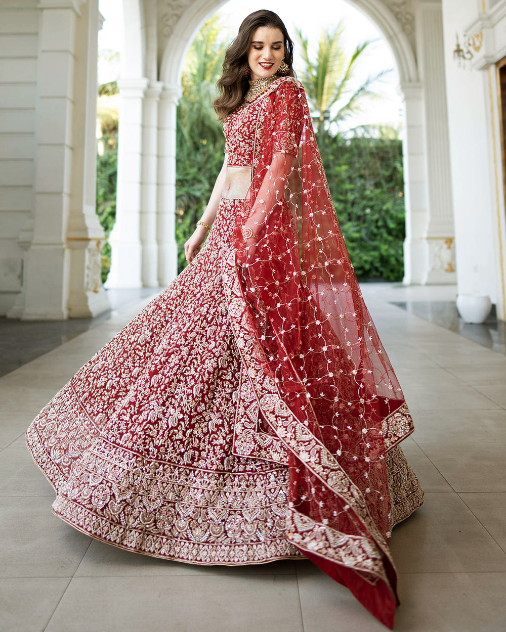 VELVET 9000 Red Bridal Lehenga Choli, Size: Free Size at Rs 3895 in New  Delhi